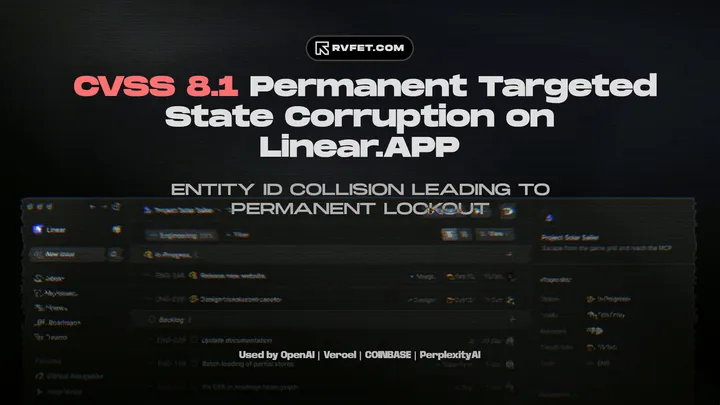 CVSS 8.1 Permanent State Corruption in Linear.app