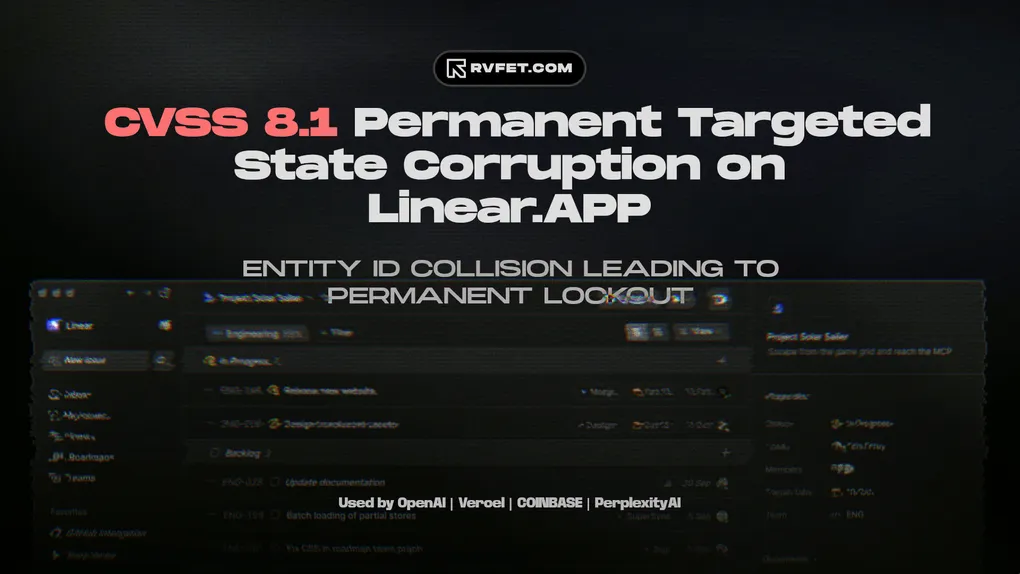 Hero image for CVSS 8.1 Permanent State Corruption in Linear.app